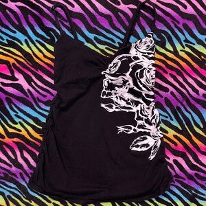 Y2k grunge goth rare 2000s Metal Mulisha Edgy Black Tank Top